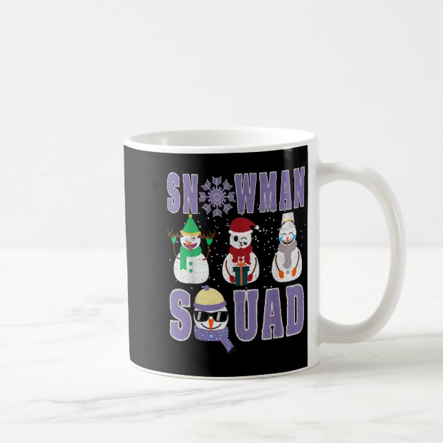 Caneca De Café Snowman Squad Funny Family Matching, Teacher And S (Direita)