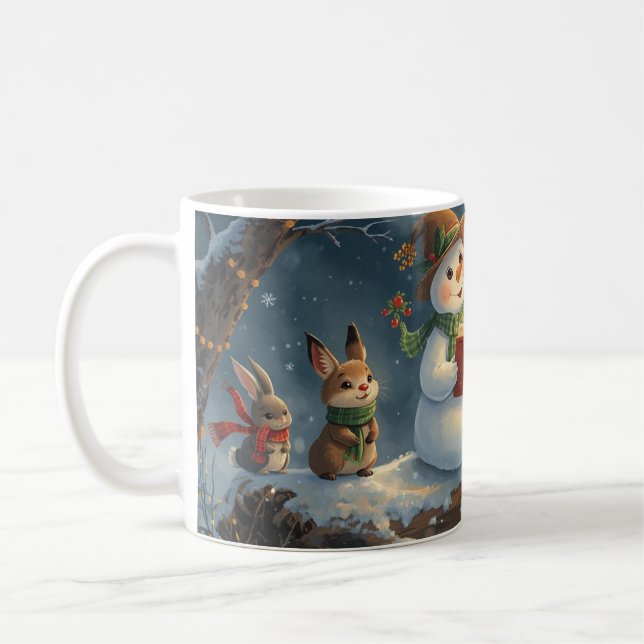 Caneca De Café  “Snowman Storytime Mug – Woodland Christmas Magic (Esquerda)