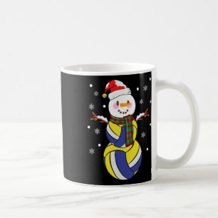 Caneca De Café Snowmanes de Natal Chuva de Voleibol