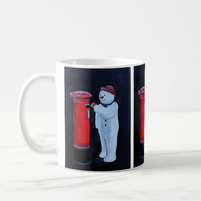 Caneca De Café Snowman's Letter to Santa Painting by Alfred Fox  (Esquerda)
