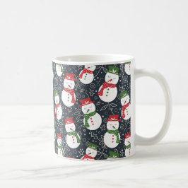 Caneca De Café Snowmen derretido - Padrão vermelho e verde de Nat
