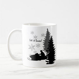 Caneca De Café Snowmobile deixa nevar