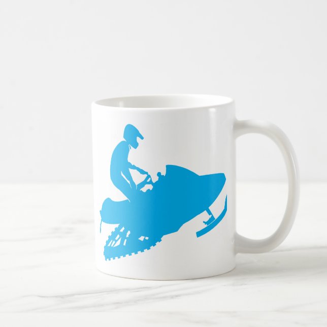 Caneca De Café Snowmobiling Blue Sled (Direita)