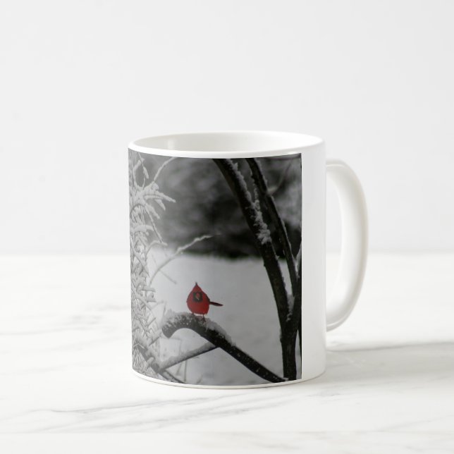 Caneca De Café Snowy Cardinal (Frente Esquerda)