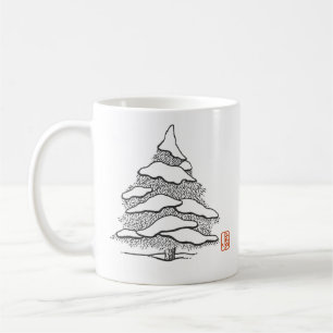 Caneca De Café Snowy Evergreen Hot Cocoa Classic Mug