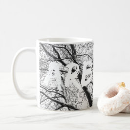 Caneca De Café Snowy Oak Tree Silhoule mono