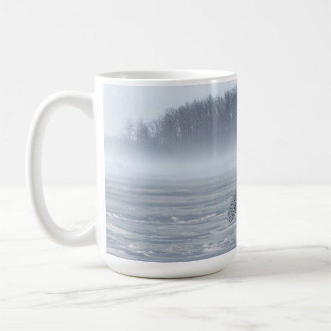 Caneca De Café Snowy Owl Voando No Inverno (Esquerda)