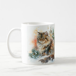 Caneca De Café Snowy Siberian Cat Mug