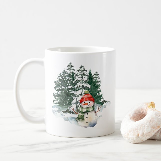 Caneca De Café Snowy Snowman (Com Donut)