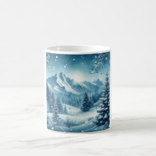Caneca De Café Snowy Winter Mountain