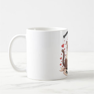 Caneca De Café Snuggle & Sorcery – Adesivo de Casal de Gatos Fofo