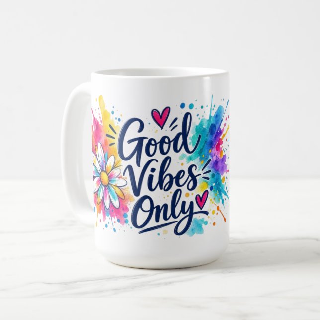 Caneca De Café Só Boas Vibrações (Frente Esquerda)