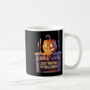 Caneca De Café Só Esperando O Halloween Jack O Lantern Hallowee