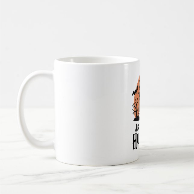 Caneca De Café Só Esperando pelo Cão do Halloween (Esquerda)