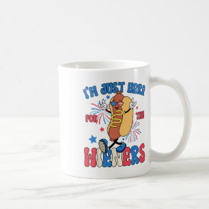 Caneca De Café Só estou aqui para os Wieners 4 de julho Cachorro 