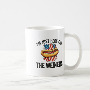 Caneca De Café Só estou aqui para Weiners Engraçado 4 de julho Ca
