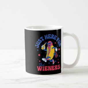 Caneca De Café Só estou aqui por Wiener Shirt 4 de julho Hotdog