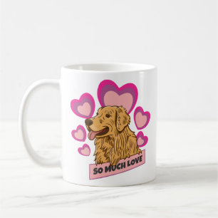 Caneca De Café So Much Love Golden Retriever Hearts Edition