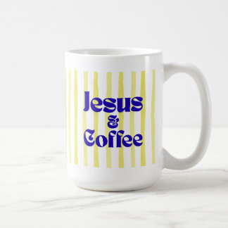 Caneca De Café Só preciso de Jesus e café - Amarelo, azul