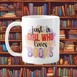 Caneca De Café só que a menina adora livros, palavra arte adicion