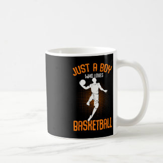 Caneca De Café Só um menino que ama crianças jogadoras de basquet