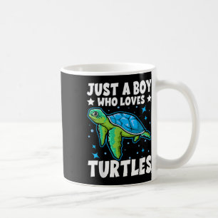 Caneca De Café Só Um Menino Que Ama Tartarugas Ao Longo Dobra Oce