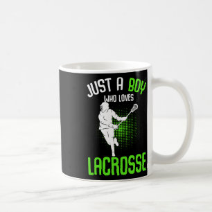 Caneca De Café Só Um Menino Que Ama Um Jovens Jogador De Lacrosse