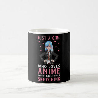 Caneca De Café Só uma garota que ama anime e esboça presente