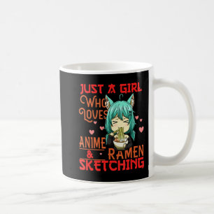 Caneca De Café Só uma garota que ama anime e Ramen esboçando Ja