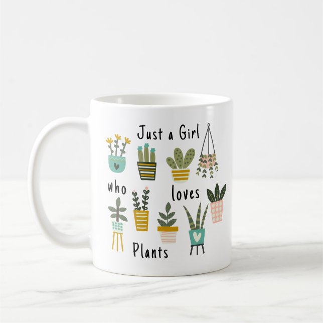 Caneca De Café Só uma garota que ama botânico de plantas (Esquerda)
