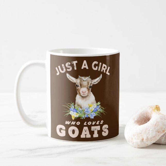 Caneca De Café Só uma garota que ama cabras bonitinhas  (Com Donut)