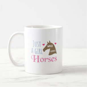Caneca De Café Só uma garota que ama Cavalos