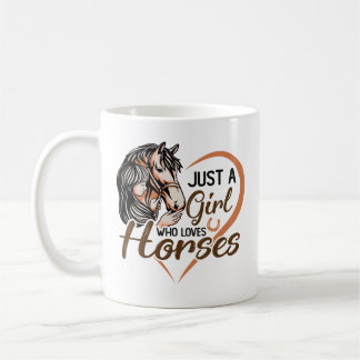 Caneca De Café Só uma garota que ama cavalos, cavaleiros