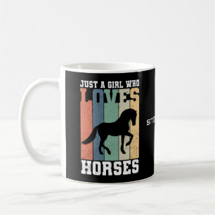 Caneca De Café Só uma garota que ama Cavalos Cavalo-Vintage Re