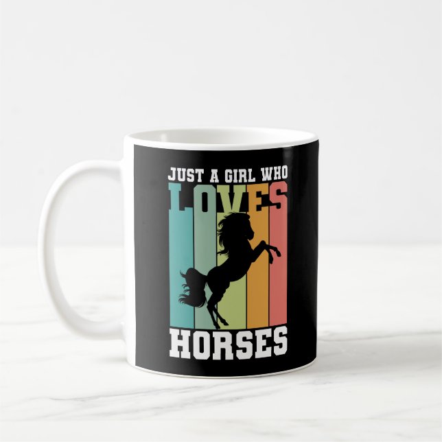 Caneca De Café Só uma garota que ama Cavalos | Garota-cavalo (Esquerda)
