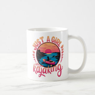 Caneca De Café Só uma garota que ama Design de Kayaking Sunset