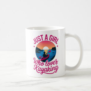 Caneca De Café Só uma garota que ama Design de Kayaking Sunset