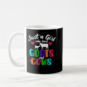 Caneca De Café Só uma garota que ama fazenda de vaca e cabra