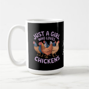Caneca De Café Só uma garota que ama frango para os amantes de Ci