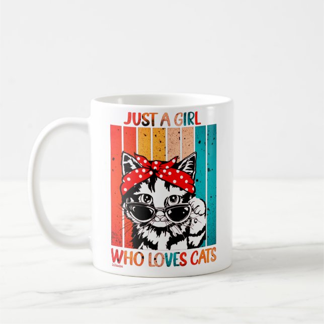 Caneca De Café SÓ UMA GAROTA QUE AMA GATO Gato engraçado (Esquerda)