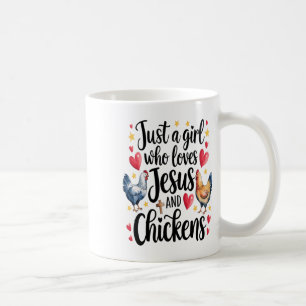 Caneca De Café Só Uma Garota Que Ama Jesus E Galinha Fazenda Faze