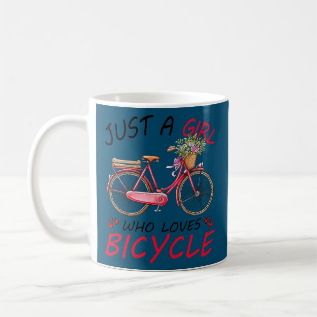 Caneca De Café Só uma garota que ama presentes de bicicleta para  (Esquerda)