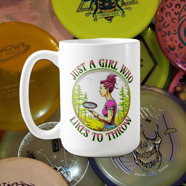 Caneca De Café Só uma garota que gosta de jogar | Golfe de Disco (Criador carregado)