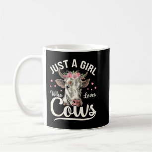 Caneca De Café Só Uma Menina Que Adora Vacas Vinhas Vintage Farme