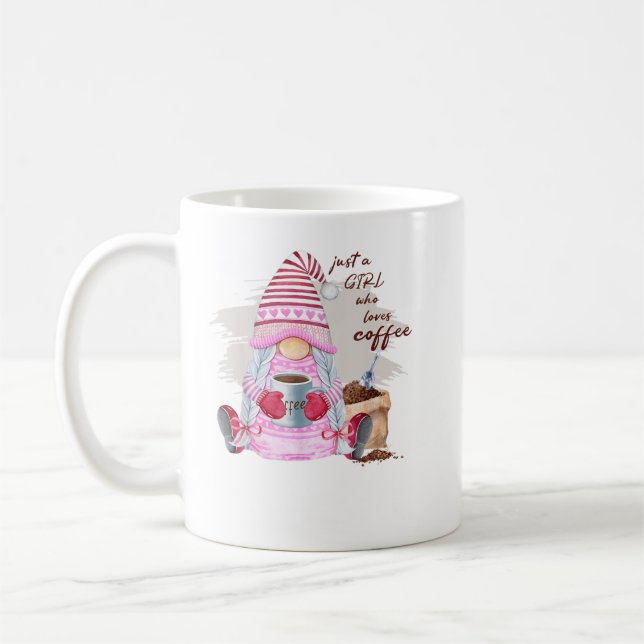 Caneca De Café Só Uma Menina Que Ama Café Mulher Gnomo Coff (Esquerda)