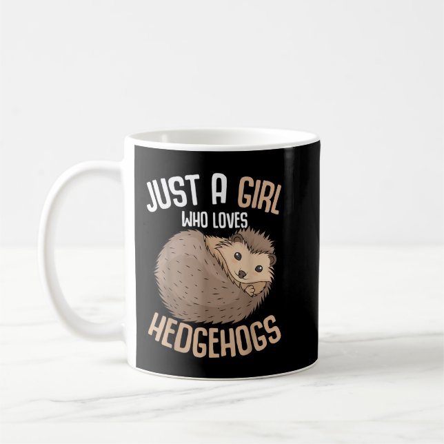 Caneca De Café Só Uma Menina Que Ama Hedgehogs Meninas Hedgehog (Esquerda)