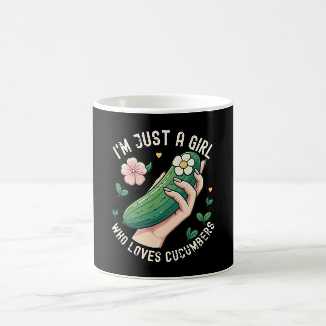 Caneca De Café Só Uma Menina Que Ama Pepinos - Vegetariana Engraç (Centro)
