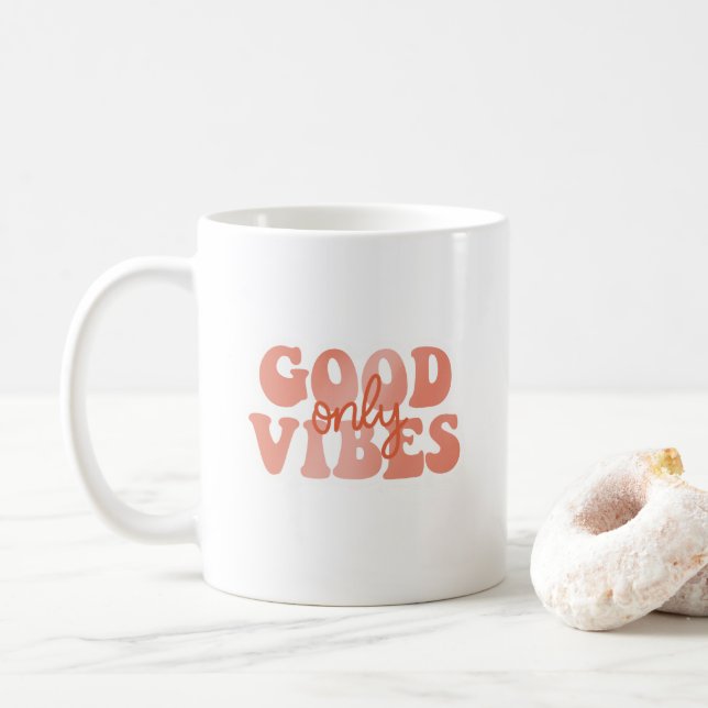 Caneca De Café Só Vibrações Positivas (Com Donut)