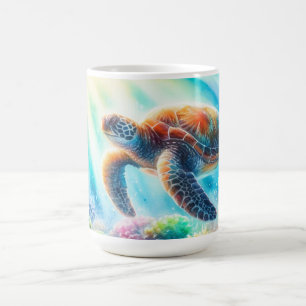 Caneca De Café Sob a tartaruga marinha oceânica