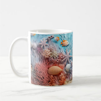 Caneca De Café Sob o Mar 3D